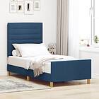 vidaXL Blue Fabric Bed Frame 90x200 cm