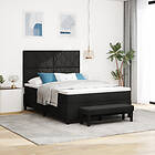 vidaXL Box Spring Bed with Mattress & Bench Black 160x200 cm Fabric