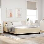 vidaXL Box Spring Bed with Mattress – Cream, 180 x 200 cm, Fabric