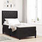 vidaXL Box Spring Bed with Mattress & LED Black 90x200 cm Velvet