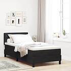 vidaXL Box Spring Bed with Mattress & LED Black 90x190 cm Velvet