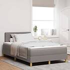 vidaXL Box Spring Bed with Mattress & LED Taupe 120x200 cm Fabric