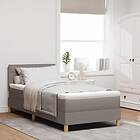 vidaXL Box Spring Bed with Mattress & LED Taupe 90x200 cm Fabric