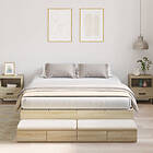 vidaXL Storage Bed Frame Sonoma Oak 140x190 cm