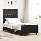 vidaXL Black Bed Frame 100x200 cm Velvet