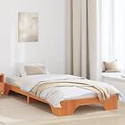 vidaXL Bed Frame Wax Brown Solid Wood 75 x 190 cm Bed Frame