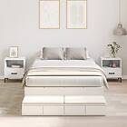 vidaXL Storage Bed Frame White 120x190 cm