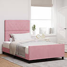 vidaXL Bed Frame Pink 120x190 cm Velvet