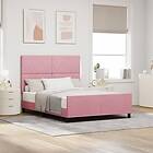 vidaXL Bed Frame Pink 140x200 cm Velvet
