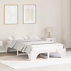 vidaXL Bed Frame White Solid wood 120 x 190 cm Bed Frame Rectangular