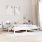 vidaXL Bed Frame White Wood 200 x 200 cm Durable Minimalist Bed Frame