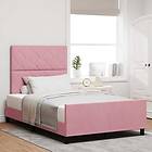 vidaXL Pink Velvet Bed Frame 120x190 cm