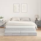 vidaXL Storage Bed Frame Grey Sonoma 180x200 cm
