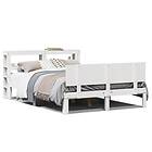 vidaXL Bed Frame with Headboard without Mattress White 120x190 cm Small Double