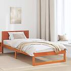 vidaXL Bed Frame Wax brown Solid wood 80 x 200 cm Durable Bed Frame