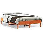 vidaXL Bed Frame without Mattress Wax Brown 120x190 cm Small Double Solid Wood P