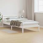 vidaXL Bed Frame with Headboard White 100x210 cm Solid Wood Pine