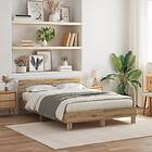 vidaXL Wood Bed Frame Artisan Oak Wood 150 x 200 cm