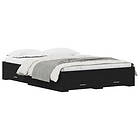 vidaXL Bed Frame with Drawers Black Oak Engineered wood 140 x 200 cm