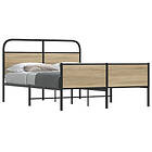 vidaXL Bed Frame without Mattress 120x190 cm Sonoma Oak Engineered Wood