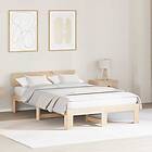 vidaXL Bed Frame with Headboard 120x200 cm Solid Pine Wood
