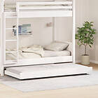 vidaXL Bed Frame White with natural wood slats Pine Wood Single