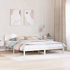 vidaXL Bed Frame with Headboard White 180x200 cm Solid Pine Wood