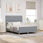 vidaXL Bed Frame Light Grey 160x200 cm Fabric