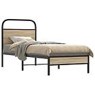 vidaXL Bed Frame Without Mattress 80x200 cm Smoked Oak Engineered Wood