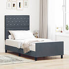 vidaXL Bed Frame Dark Grey 90x200 cm Velvet