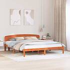 vidaXL Bed Frame with Headboard Wax Brown 180x200 cm Solid Wood Pine