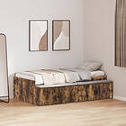 vidaXL Storage Bed Frame Smoked Oak 90x200 cm