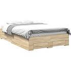 vidaXL Bed Frame with Drawers Sonoma Oak 120x190 cm Engineered Wood