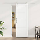 vidaXL Sliding Door with Hardware Set White 73,5x211 cm Solid Wood Pine