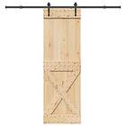 vidaXL Sliding Door with Hardware Set 70x210 cm Solid Wood Pine