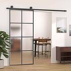 vidaXL Sliding Door Aluminium and ESG Glass 90x205 cm Black 288065