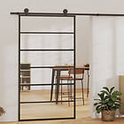 vidaXL Sliding Door ESG Glass and Aluminium 102x205 cm Black