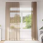 vidaXL Voile Curtains with Rod Pockets 2 pcs Light Brown