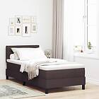 vidaXL Box Bed with Mattress Dark Brown 80x200 cm Fabric