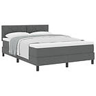 vidaXL Box Spring Bed with Mattress Dark Gray 140x190 cm Fabric