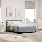 vidaXL Box Spring Bed with Mattress Light Gray 140x190 cm Fabric