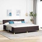 vidaXL Box Spring Bed with Mattress Dark Brown 200x200 cm Fabric