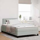 vidaXL Spring Bed with Mattress 120x190 cm Light Grey Velvet