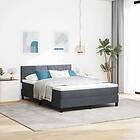 vidaXL Resårsäng med madrass 140x200 cm mörkgrå sammet