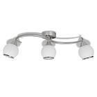 vidaXL Ceiling Lamp with Glass Shades on Waving Rail for 3 E14 Bulb