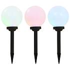 vidaXL Outdoor Solar Lamps 3 pcs LED Spherical 20 cm RGB