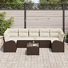vidaXL 8 pcs Garden sofa set Brown, cream-coloured 55 x 55 x 37 cm