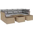 vidaXL Soffgrupp med dynor 7 st Beige, grå 55 x 55 x 37 cm