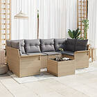 vidaXL Garden sofa set with cushion 7 pcs Beige, grey 55 x 55 x 37 cm