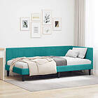 vidaXL Bed Frame with headboard Turquoise 90x200 cm Velvet